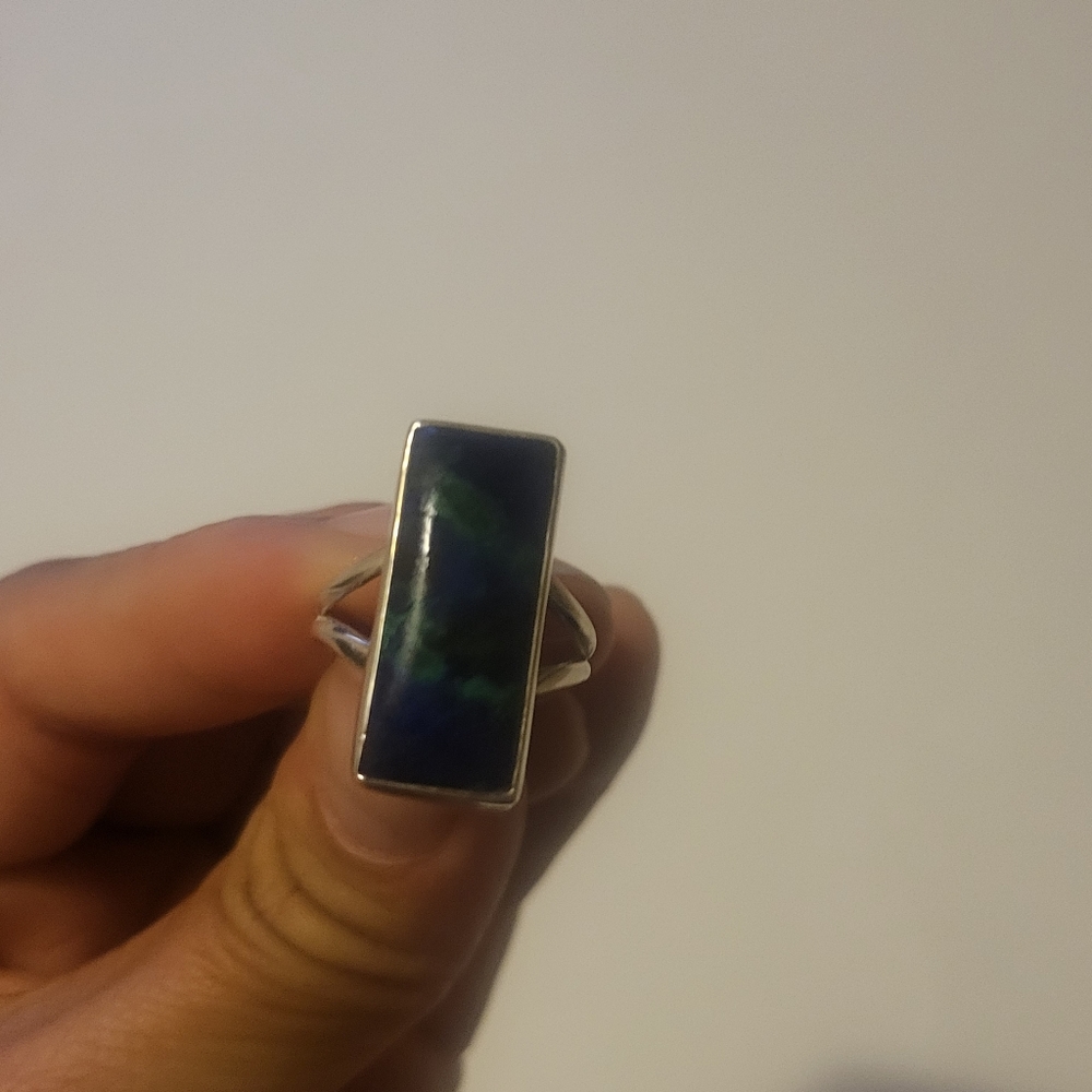 Sterling Silver Azurite with Malachite Ring